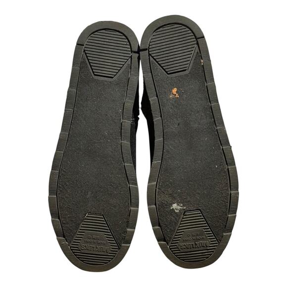 Muk Luks Black Knit Sweater Back Winter Boots Women's Size 10 Suede Faux Fur - Picture 8 of 8